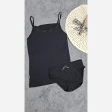 ست تاپ بندی گیپوردار و شورت زنانه