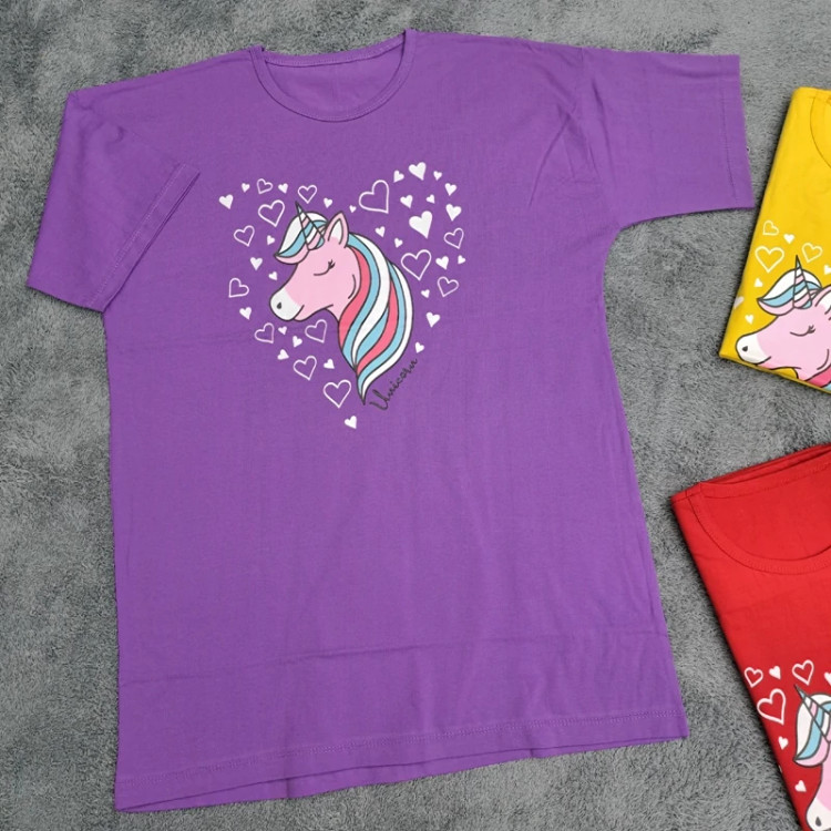 تیشرت لانگ نخ پنبه زنانه دخترانه