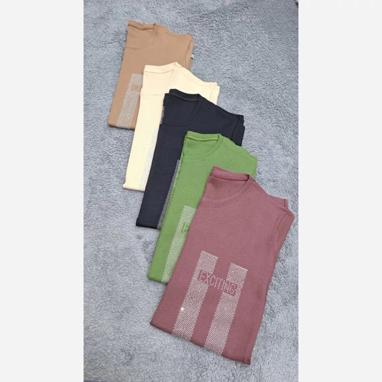 Buy women's jeweled cotton fanrip t-shirt online