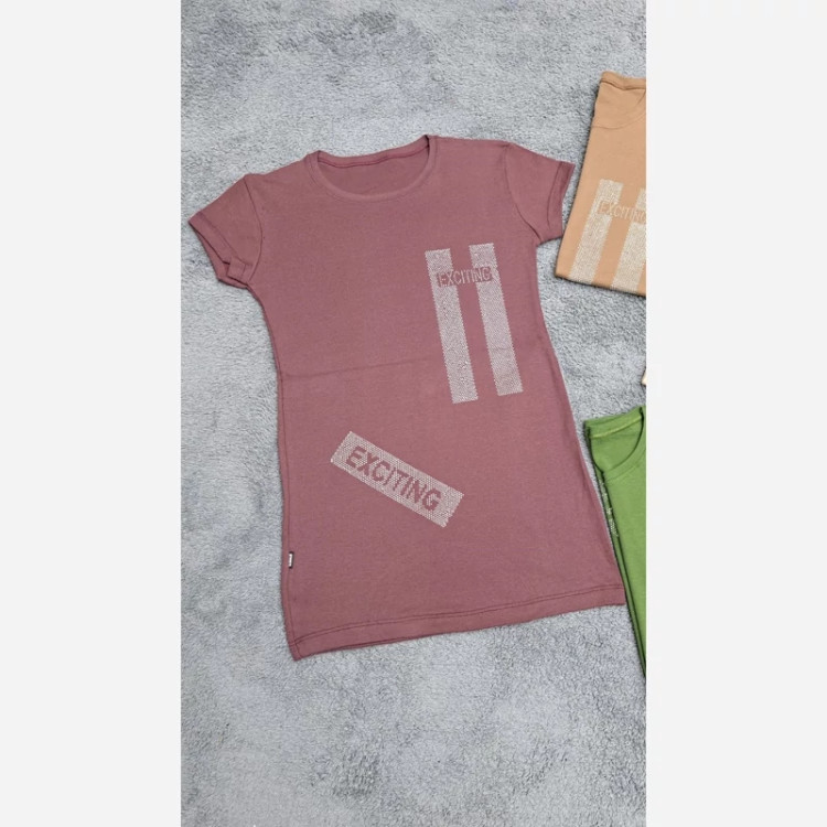 Buy women's autumn cotton fanrip jeweled t-shirt