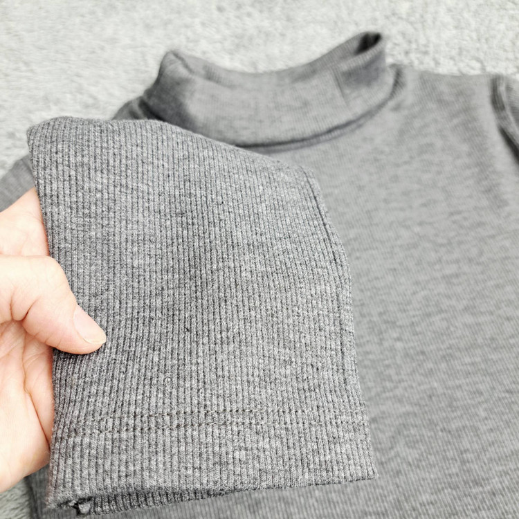 Women's autumn turtleneck melange cotton blouse