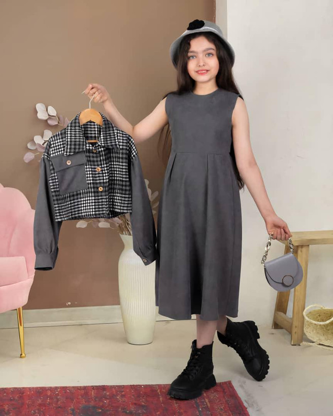 خرید ست طوسی دخترونه بچه گانه