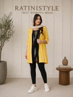 بلوز دو پی اس آستین سه ربع زنانه طرح گندم